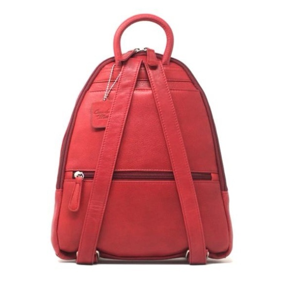 Osgoode Marley Teardrop Multi Zip Leather Backpack in Lipstick Red NWOT main image 6